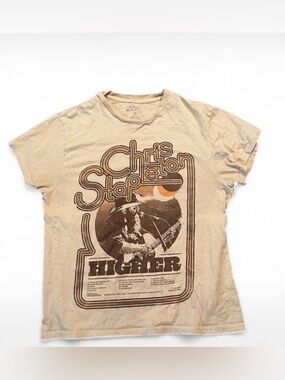 Chris Stapleton Beige Graphic Short Sleeve Tee - Higher Tour